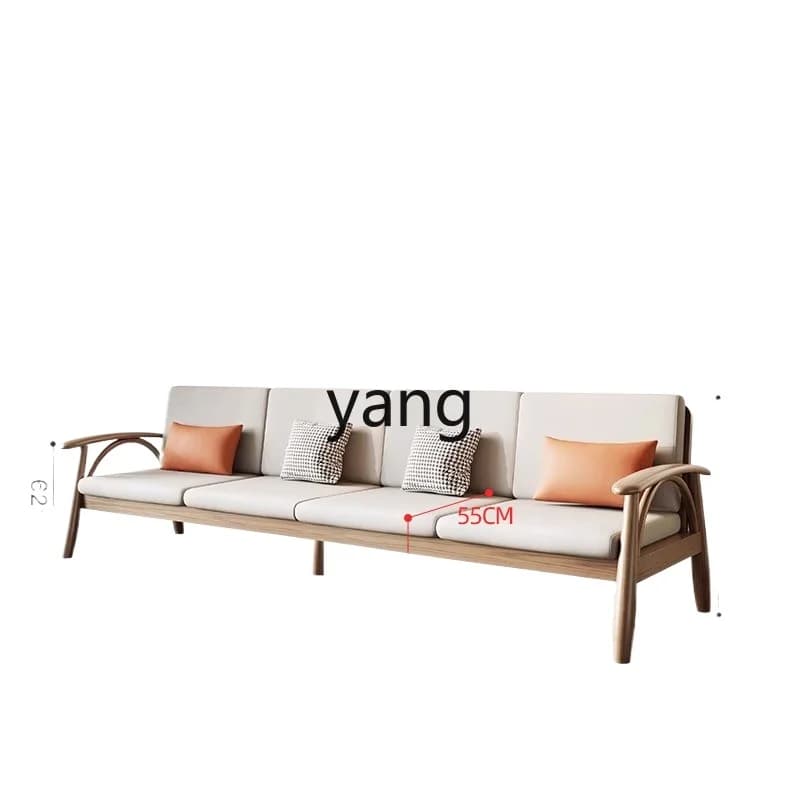 Lhh solid wood sofa living room technology cloth zen sofa coffee table combination