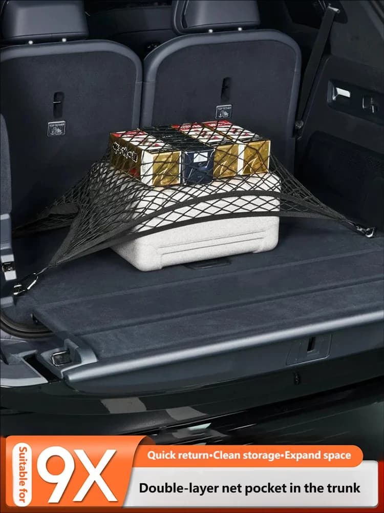 For ZEEKR 9X 2025 2026 Car Trunk Net Storage bag Interior Luggage Cargo Elasticity Wear-resistant Organiser Accessories