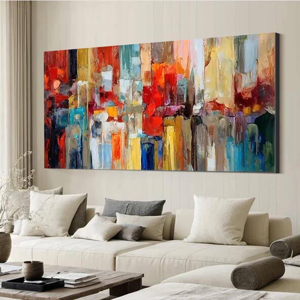 Hand Painted Abstract Peacock Oil Painting on Canvas - Unique Animal Wall Art for Living Room Decorative Home Artwork