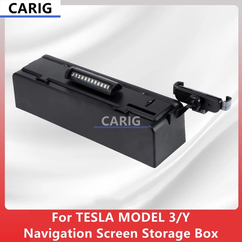 For TESLA MODEL 3/Y Navigation Screen Storage Box,Interior Modified Storage Card Accessories