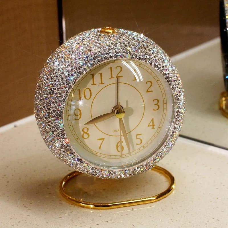 Light Luxury Silent Alarm Clocks Student with Wake-up Artifact Advanced Sense Diamond-encrusted Desktop Clock Home Decoration