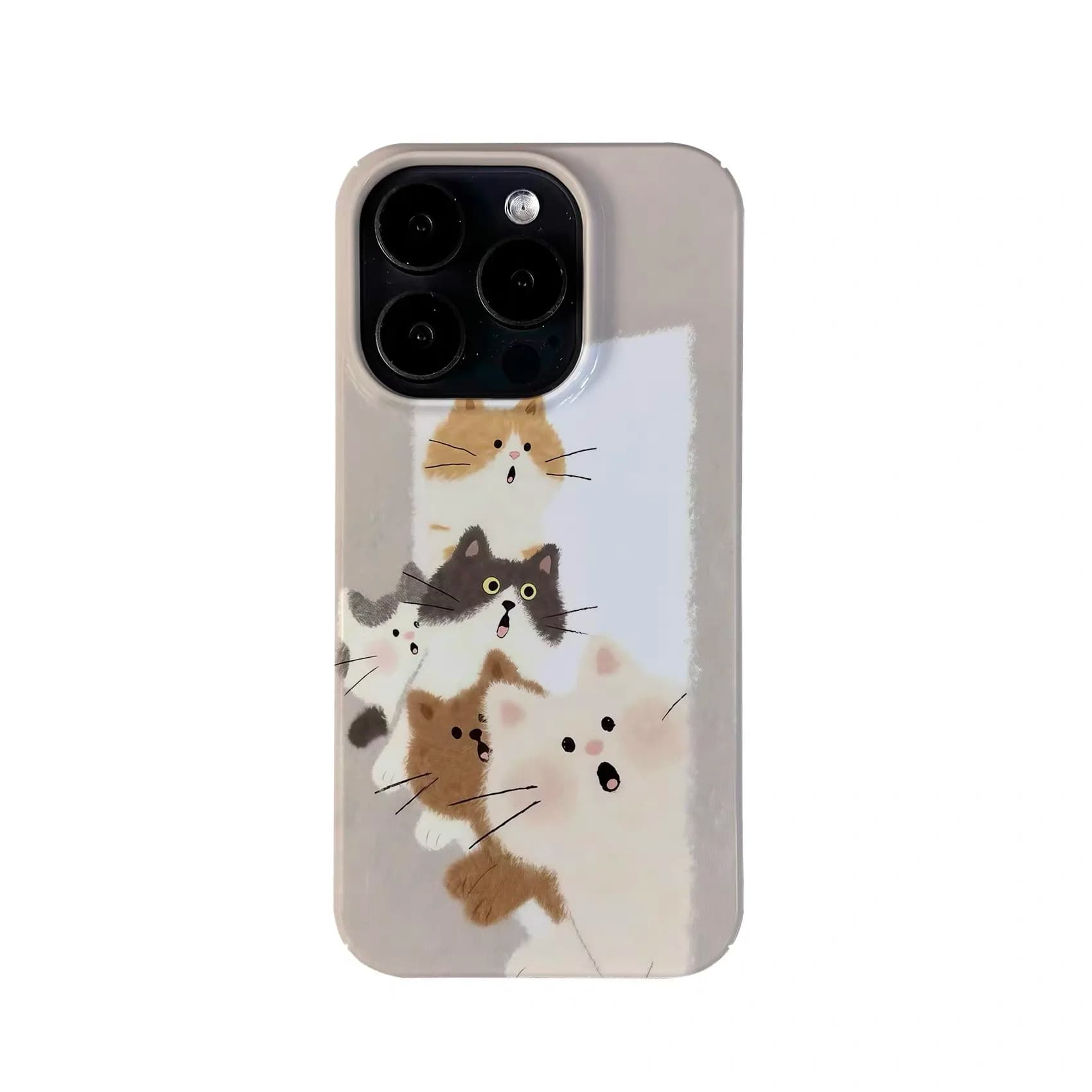 Ins Korean Brown Cartoon Cat Phone Case for IPHONE 17 Air 16E 15 PROMAX 14 Plus 13 12 MINI 11 PRO 16Plus XR Acrylic Phone Cover