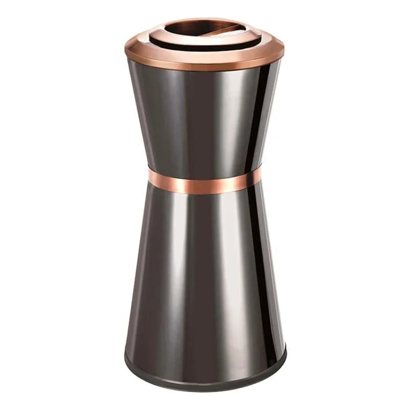 Hotel lobby elevator entrance soot can trash can GPX-10 black gold small waist stainless steel soot bucket peel bucket