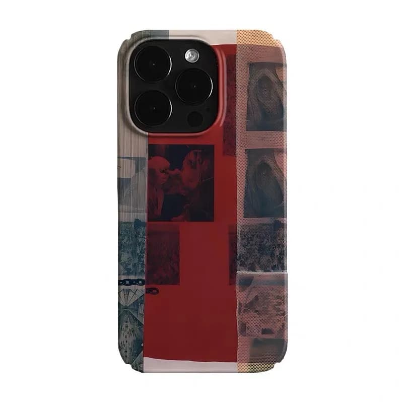 Retro Red Checkered Art Phone Case for IPHONE 17 Air 16E 15 PROMAX 14 Plus 13 12 MINI 11 PRO 16Plus XR XS Acrylic Phone Cover