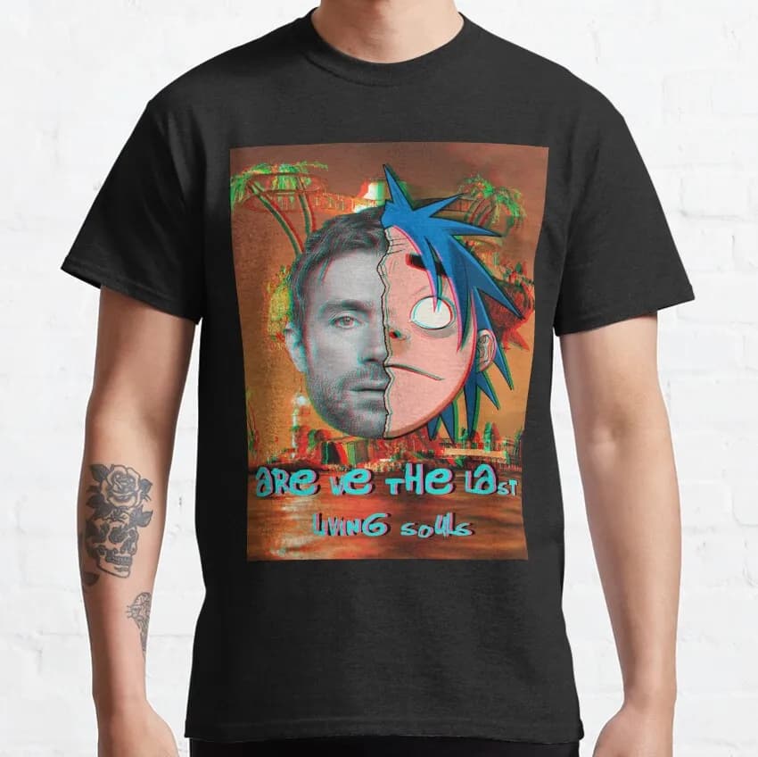 Gorillaz and Damon Albarn Punk band y2k Clothes 100% Cotton printed T-Shirt for Men plus size clothing