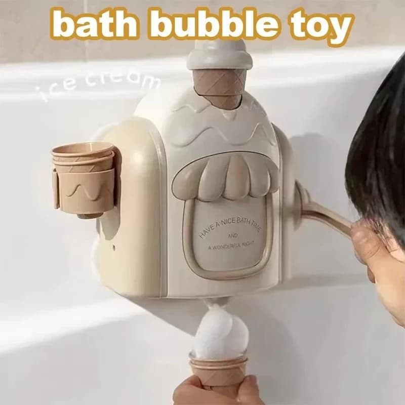 Ice Cream Foam Machine Car Bath Toys Toddler Ice Cream Maker Suction Fine Foam Foam Machine Car Bathroom Toys Decor Gift