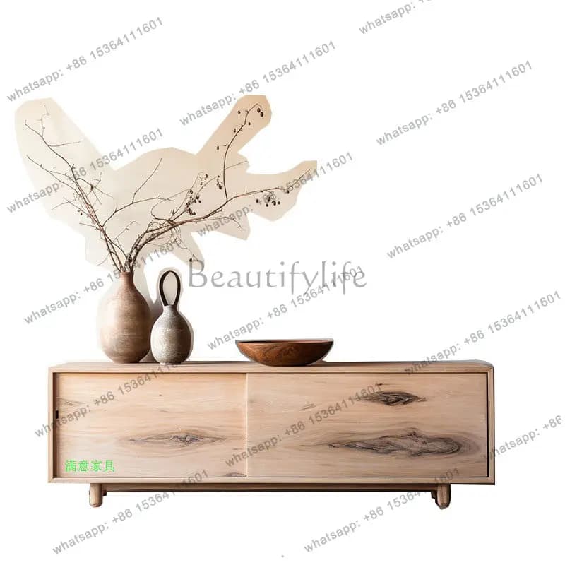 Chinese-style all-solid wood TV cabinet, retro furniture, simple and advanced living room storage cabinet