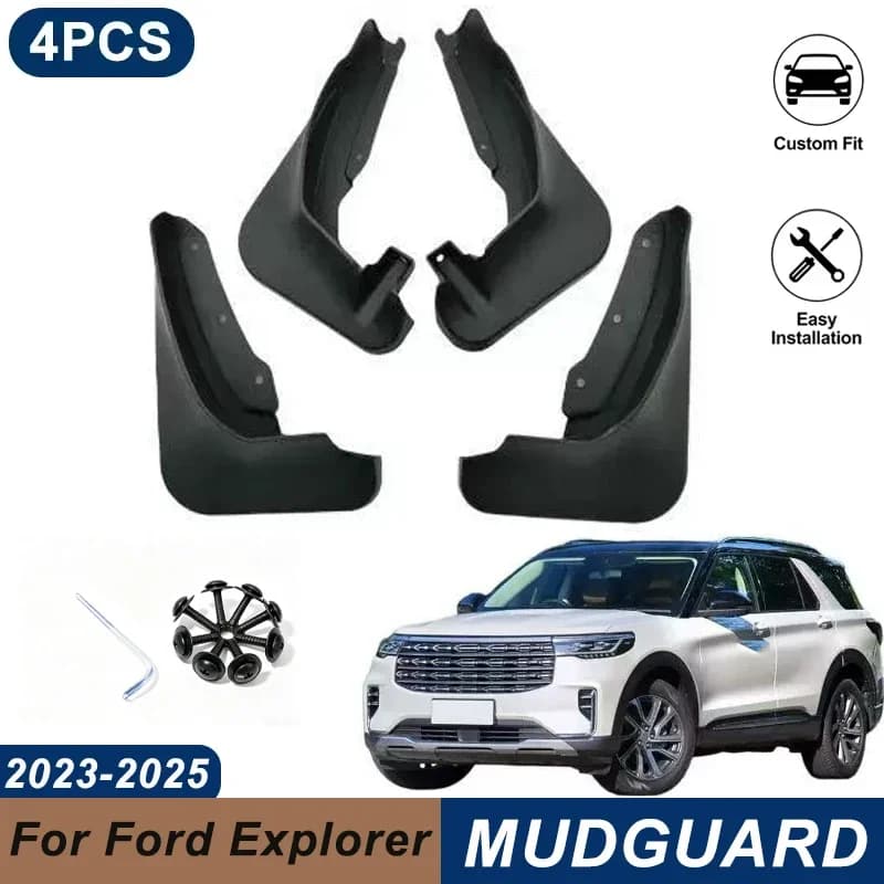 4PCS Car Mud Flaps For Ford Explorer 2023-2025 Waterproof Anti-Splash Fender Mudguards Auto Exterior Accessories