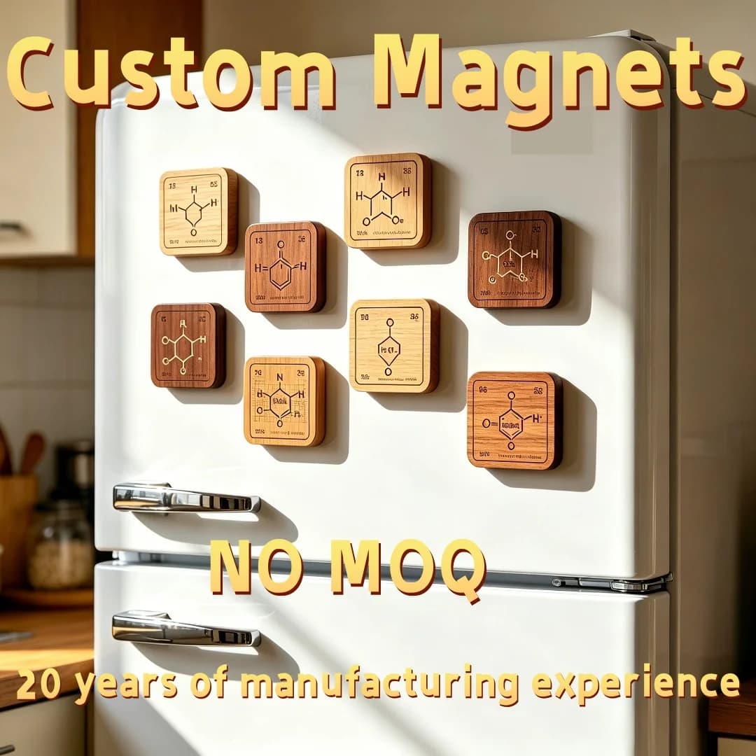 Custom Refrigerator Magnets Personalized Square Wood Molecule Structure Magnet Chemistry Lab School Fridge Souvenir Gift