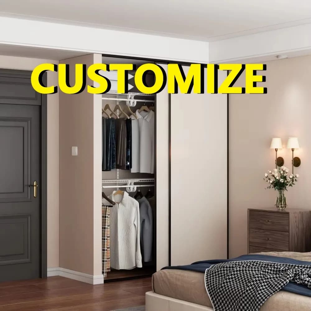 Any Size Custom All Aluminum Sliding Wardrobe ENF Grade Eco Friendly No Wood Honeycomb Large Capacity Storage Organizer