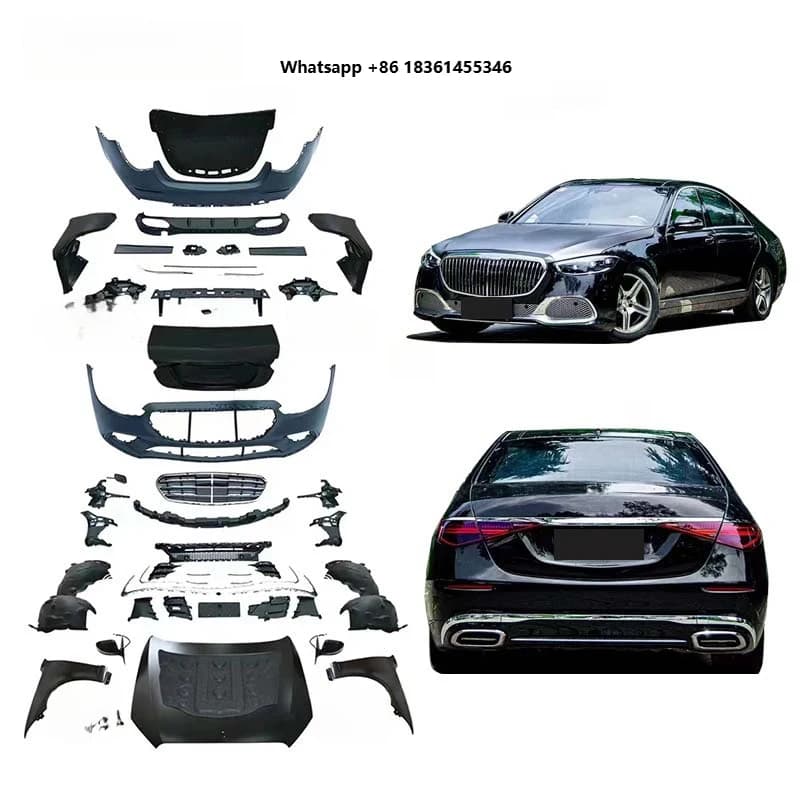 For  S-Class W221 To W223 Upgrade Body Kit - Bumper, Hood, Lights & Sleek