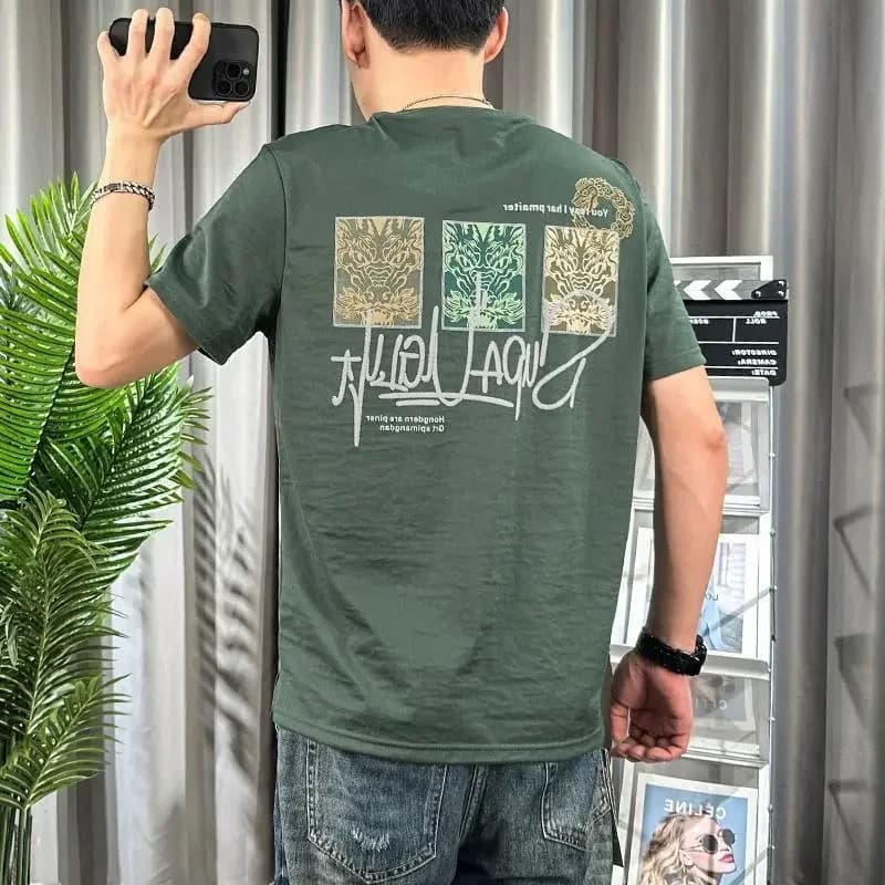 Modern Men's Casual Short Sleeve T-Shirt With Graphic Print Back Design For Daily Wear Spring And Summer Style