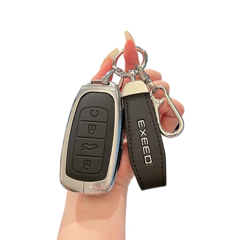 Premium Zinc Alloy Key Cover Case for Exeed Yaoguang Premium Edition (2023-2024) - Protective Key Fob Shell Key Bag Chain