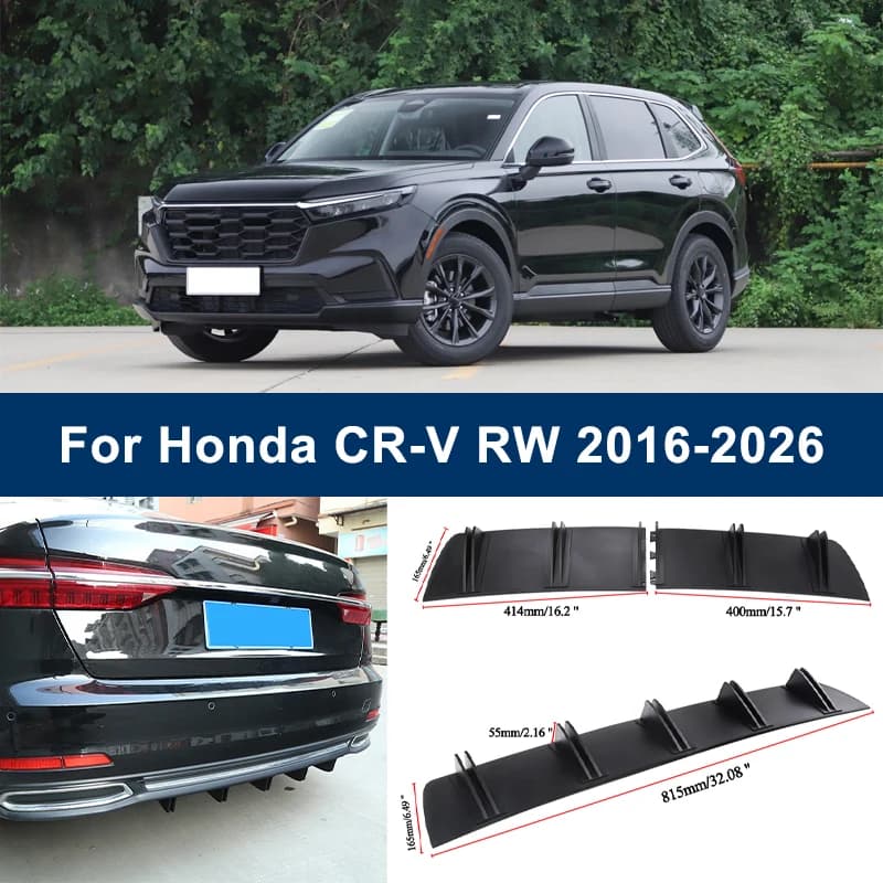 2-Segment Shark Fin Rear Diffuser For Honda CR-V RW 2016-2026 2017 2018 Rear Bumper Lip Splitter Chassis Spoiler Tuning Parts