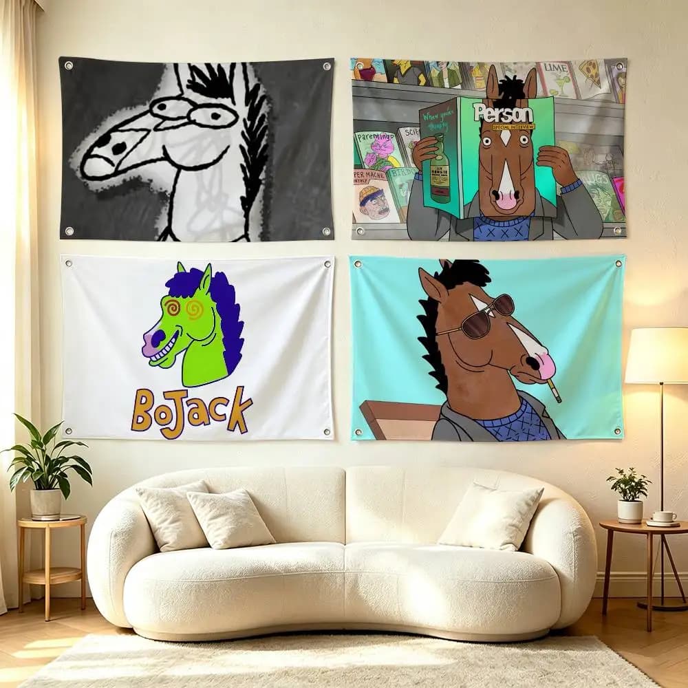 BoJack H-Horseman  Flags for Bedrooms Home Decor Items Outdoor Decors Garage Decoration Flaga