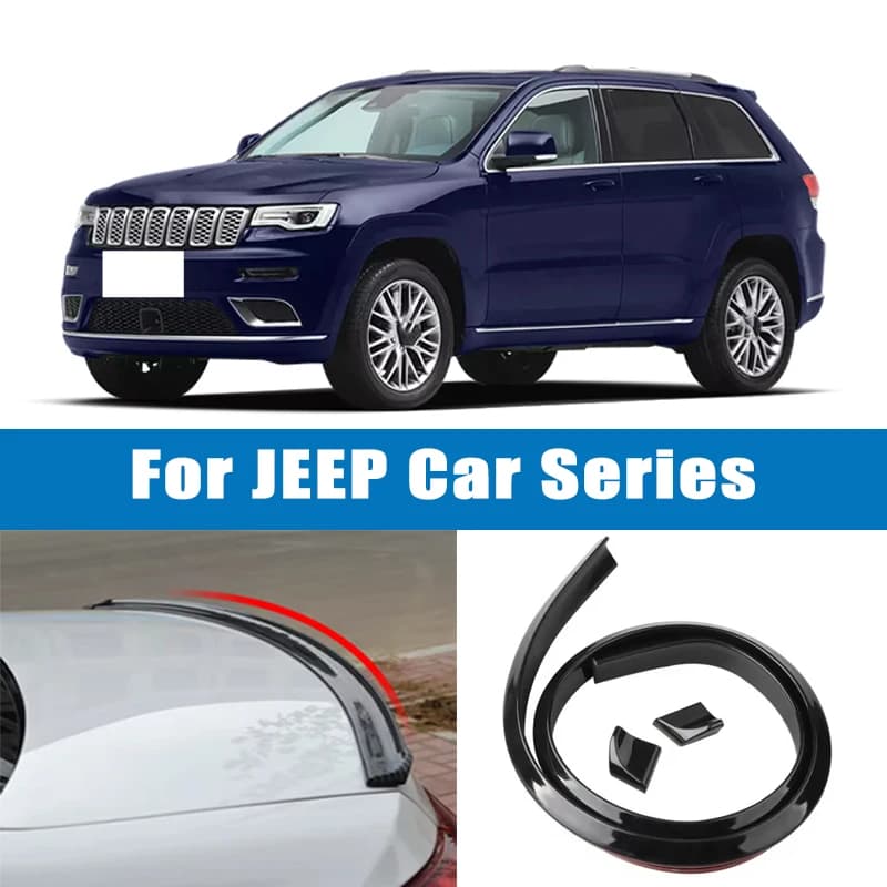 1.5M Car-Styling 5D Carbon Fiber Spoilers Styling DIY Refit Spoiler For JEEP Wrangler GrandCherokee Compass Renegade Cherokee