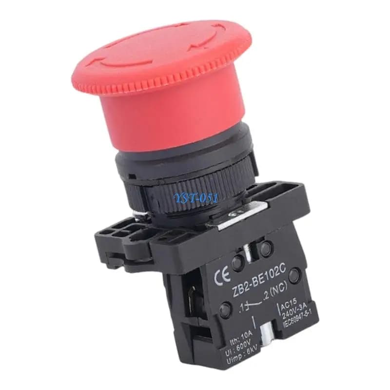 E15A Emergency Stop Button Switches 22Mm Panel Mount Machine Stop for Machine Control