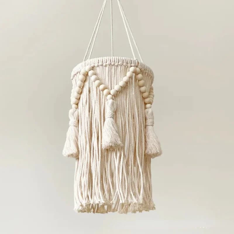 Nordic Macrame Woven Tapestry Lampshade Boho Hanging Lamp Cover Ceiling Pendant Light For Home Bedroom Chandeliers Decorative