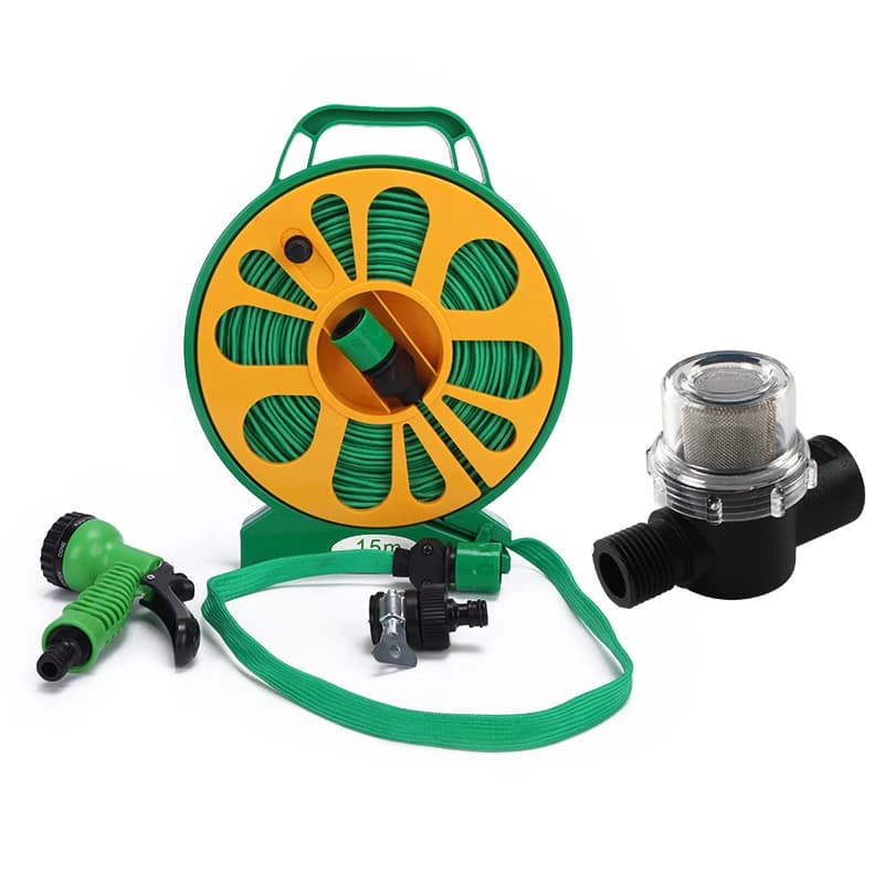 HEYRV Caravan Travel Trailer Part Spray Gun Wash Spray Upgrade Micro Hose with Reel Expandable Magic for Flexible Water Pipe