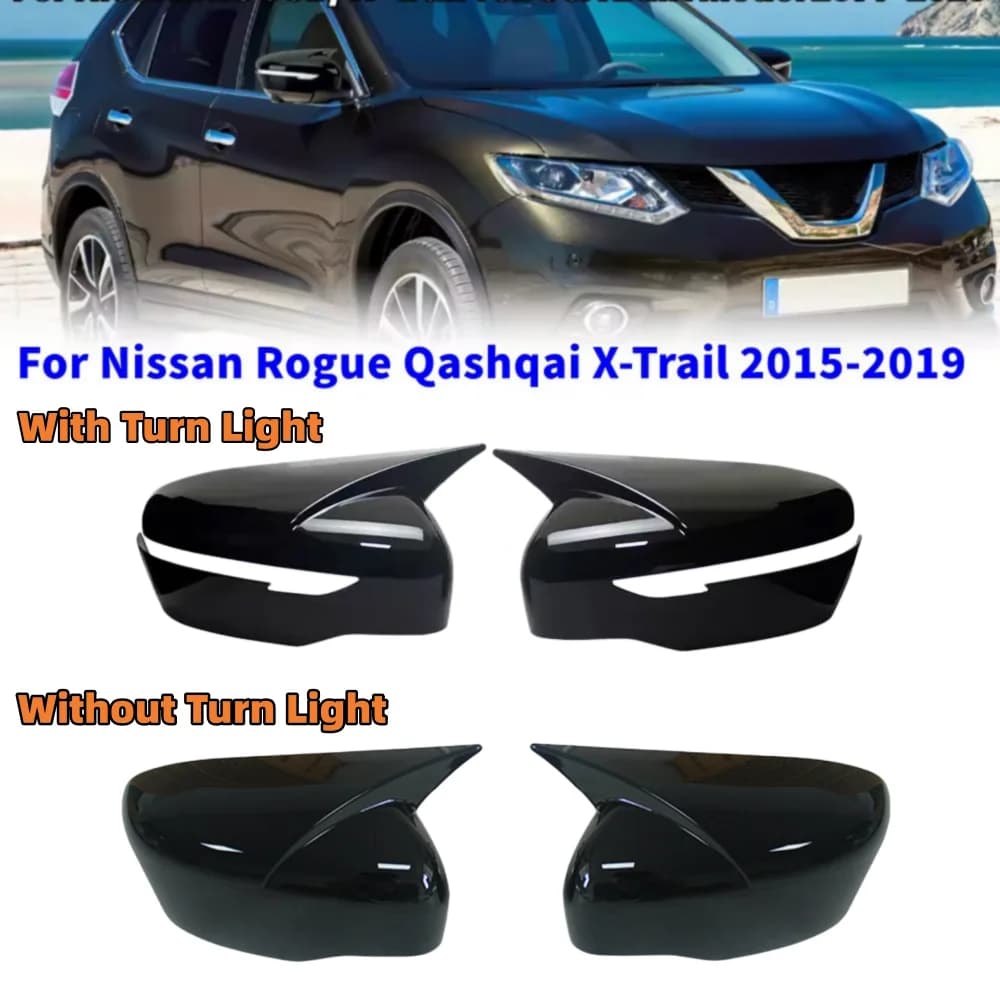 For Nissan Qashqai 2 J11 X-Trail Rogue Pathfinder 2015-2019 Pair Car Side Rearview Wing Mirror Cover Cap Shell Trim Exterior