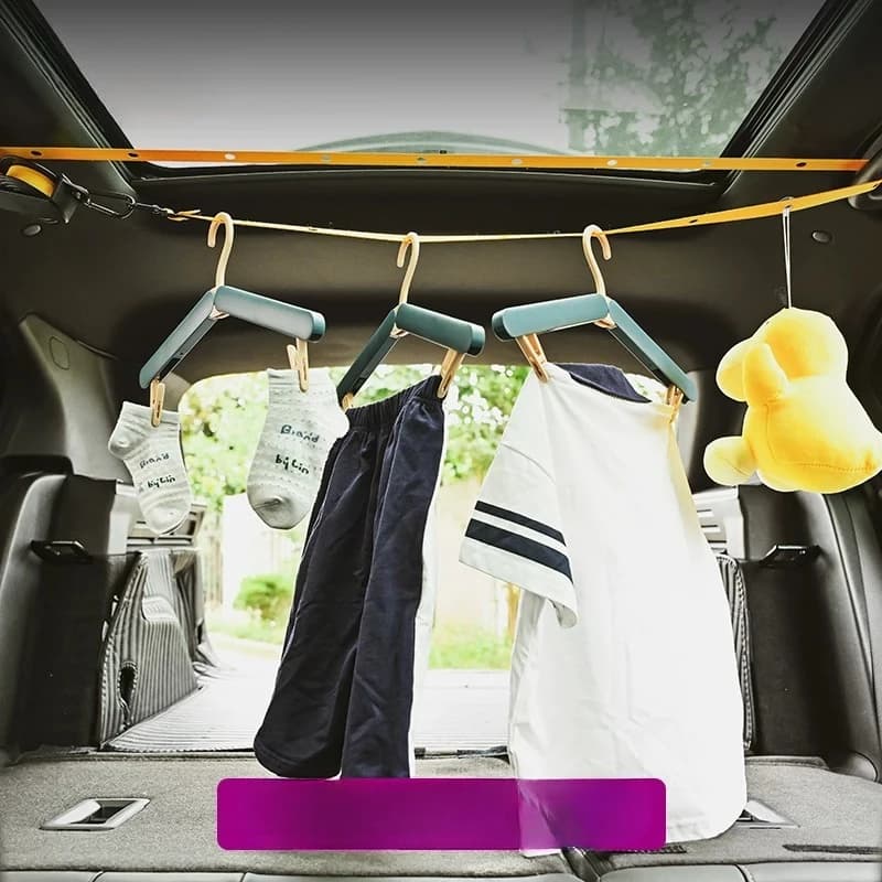 Car Clothesline Multifunctional Hanger for Travel Camping Hotel Drying Clothes Organizer