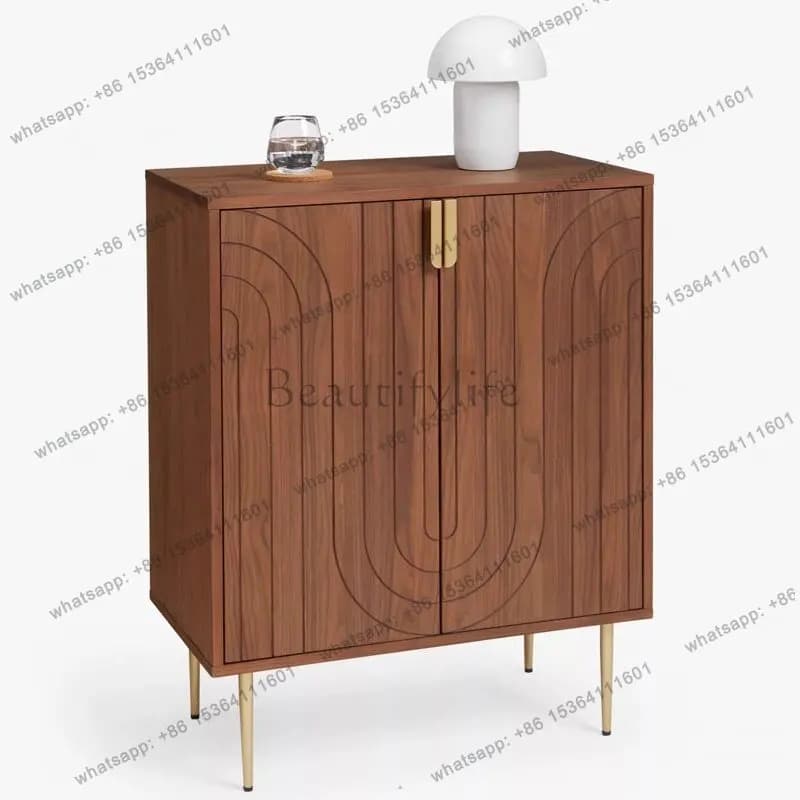 Nordic style solid wood dining side cabinet medieval living room sofa storage porch locker