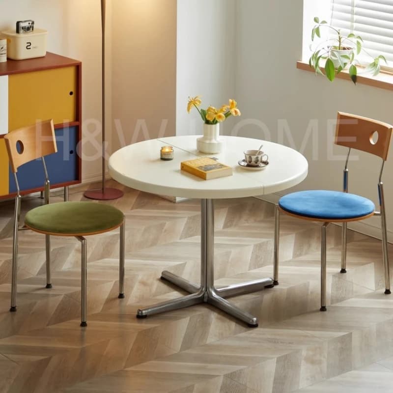 XL Foldable Multifunctional Dining Table Vintage Semi-Circular Irregular Shape