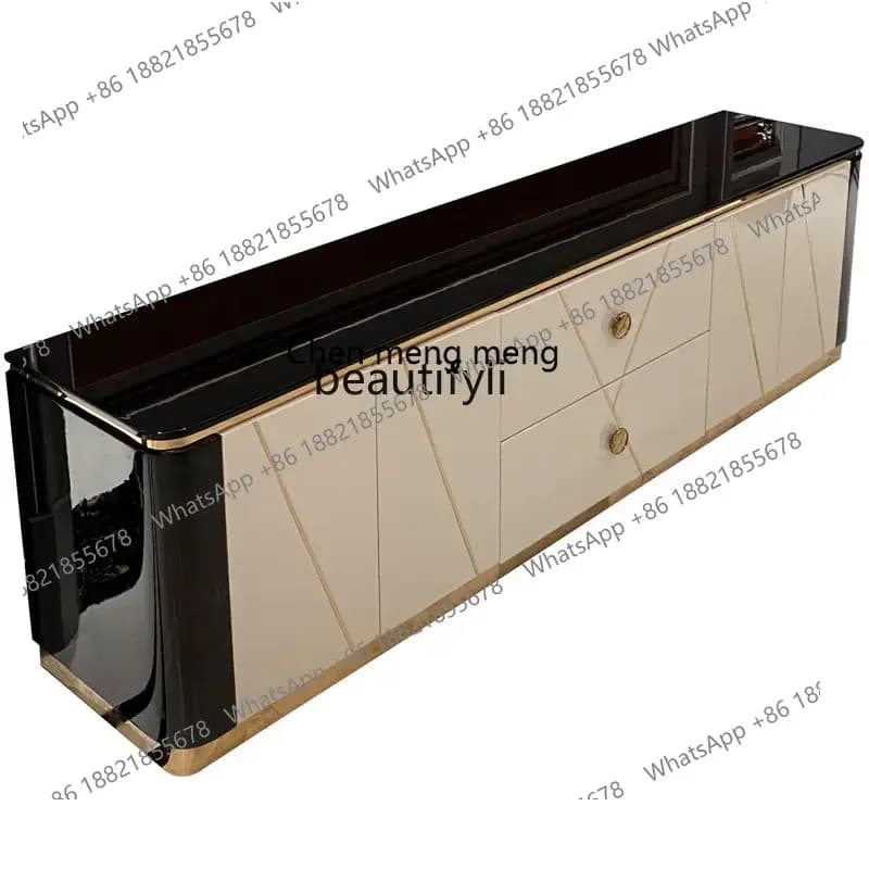 cc1820Italian Light Luxury Solid Wood TV Cabinet Villa Suite Living Room Audiovisual Cabinet Mirror Paint