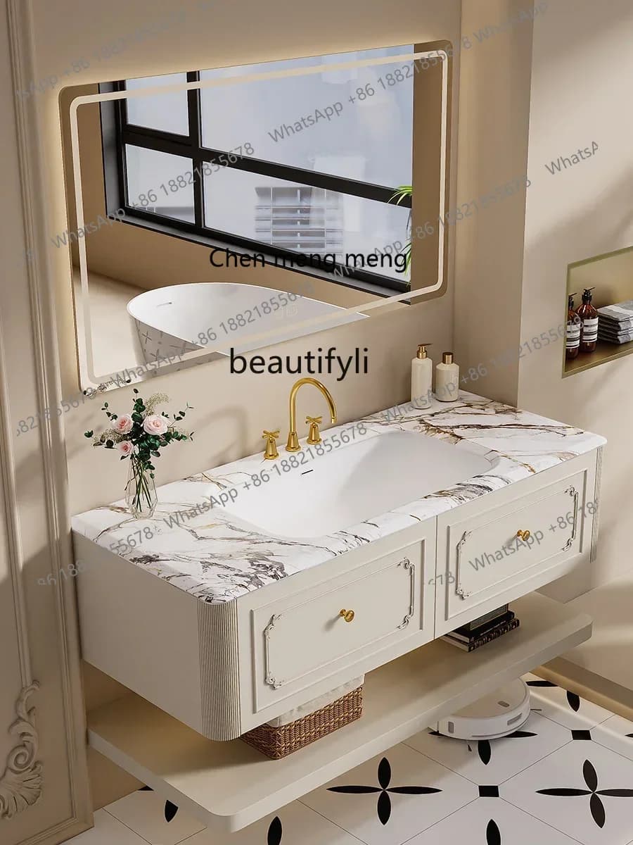 178cqyCeramic Drop-in Sink Hanging Smart Bathroom Cabinet Combination   Table