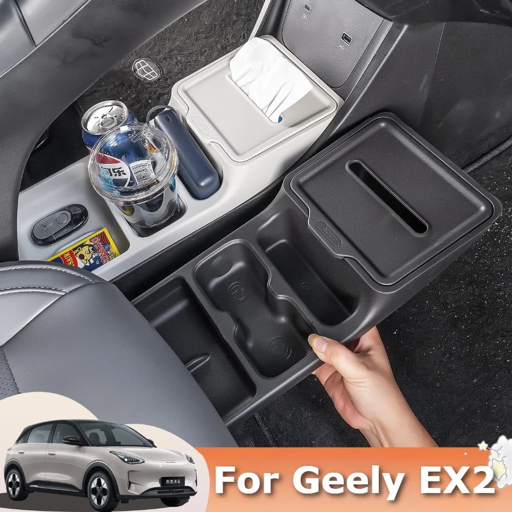 For Geely EX2 E2 Proton e.MAS 5 TPE Center Console Lower Storage Box Under-Console Storage Box Double-Layer Organizer Tray