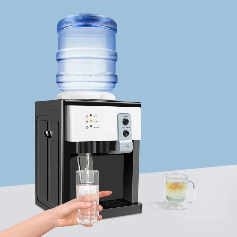 110V Desktop Hot Cold Water Dispenser 575W 500W Heating 75W Cooling 1.1-4.9Gal Capacity Mini Water Cooler for Home Office