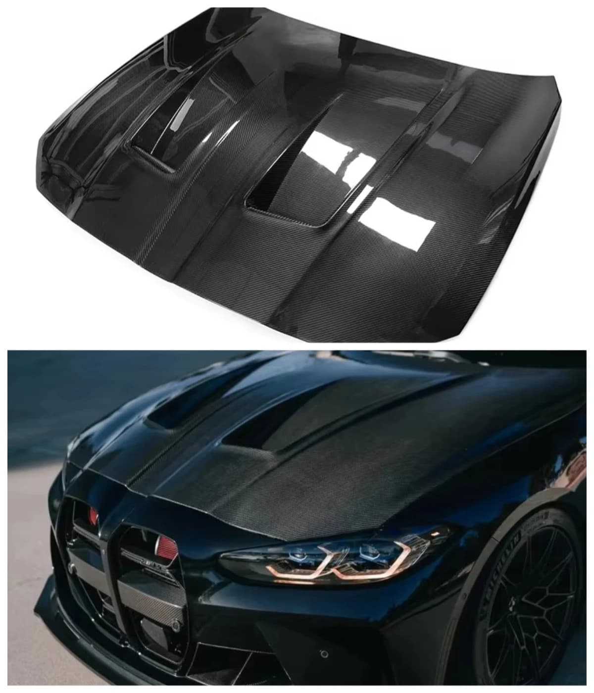 Carbon Fiber Car Hood for BMW G80 G81 M3 G82 G83 M4 Modified Dry Carbon Fiber Engine Hood