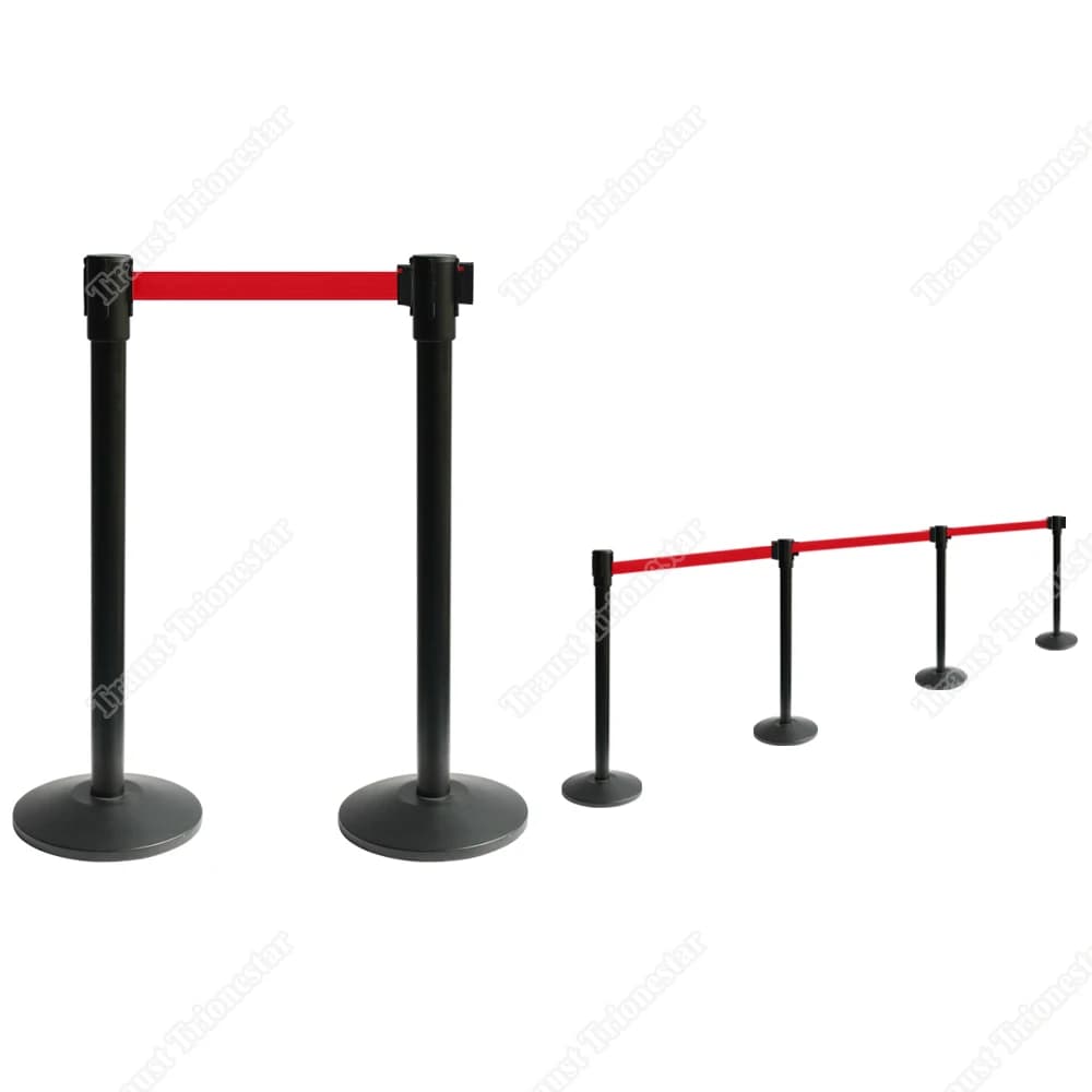 【Professional Use】Custom Traust Retractable Belt Barrier Steel Long Belt Safety Airport Queue Line Post Pole Stand System Divide