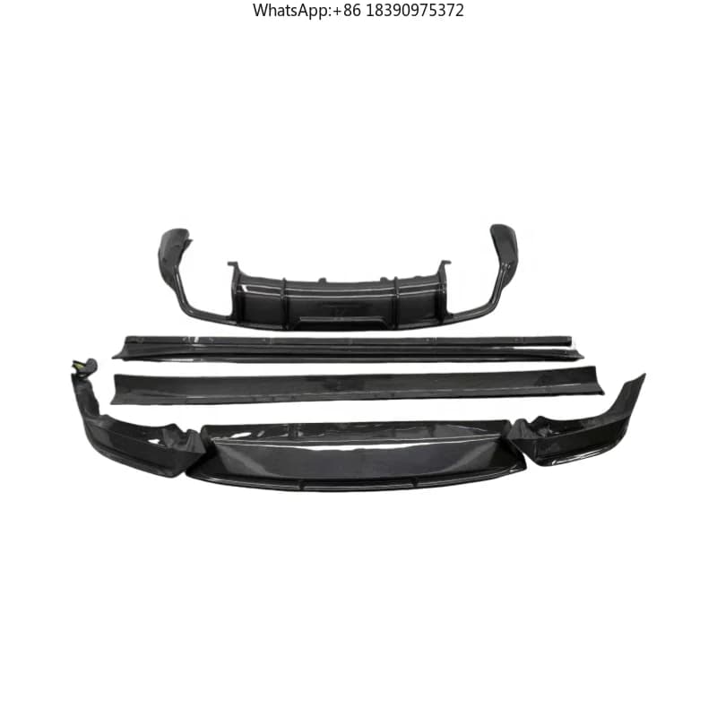 High-quality Bodykit FD Style Carbon Fiber Front Bumper Lip Front Lip Side Skirt Diffuser Rear Lip for Cayenne 2024+