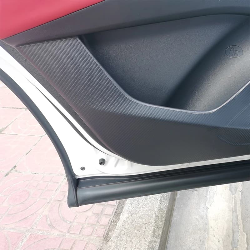 Car Door Anti Kick Pad Carbon Fiber Leather Texture Anti Dirt Protective Sticker Auto Accessory For Changan CS35 Plus 2018-2023
