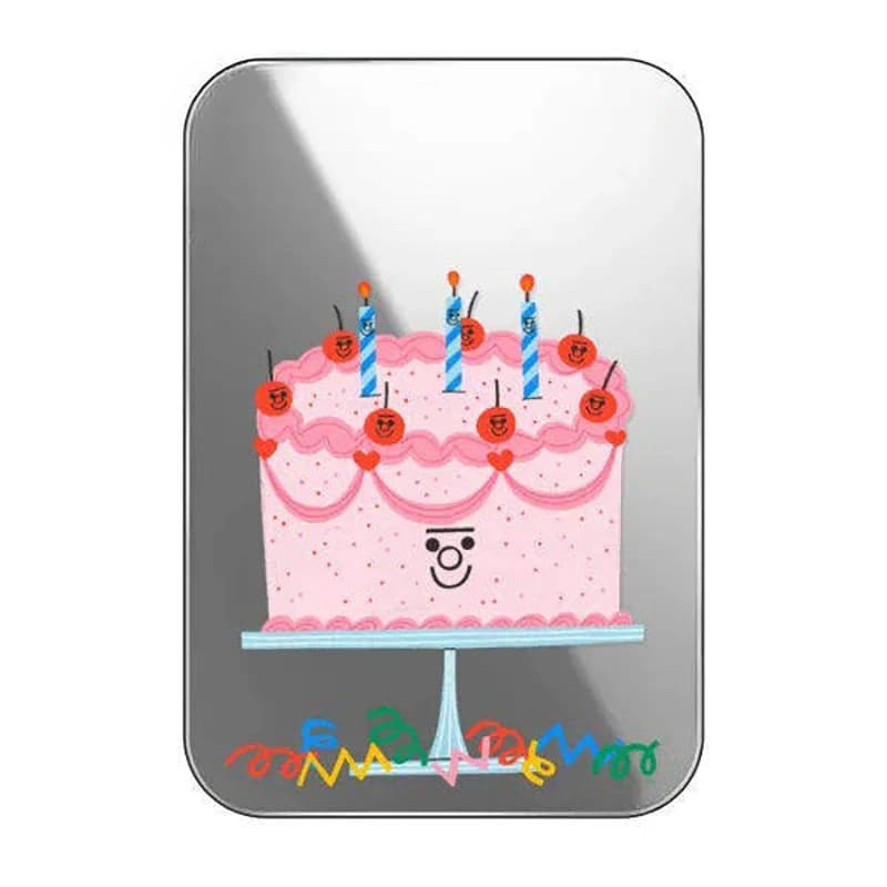 Creative Birthday Cake Fruit Magnetic Phone Stand Card Holder for IPhone 13 14 15 16 17 Pro Max Case
