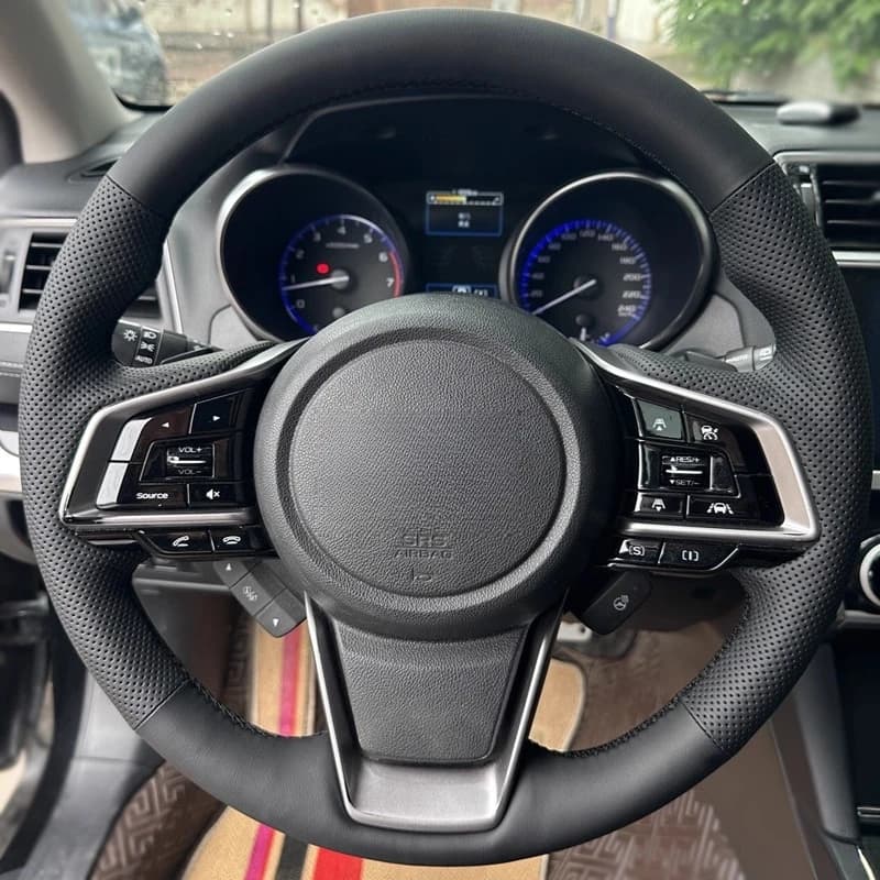 Genuine Leather Hand-Stitched Steering Wheel Cover for Subaru Legacy Forester Outback XV Impreza
