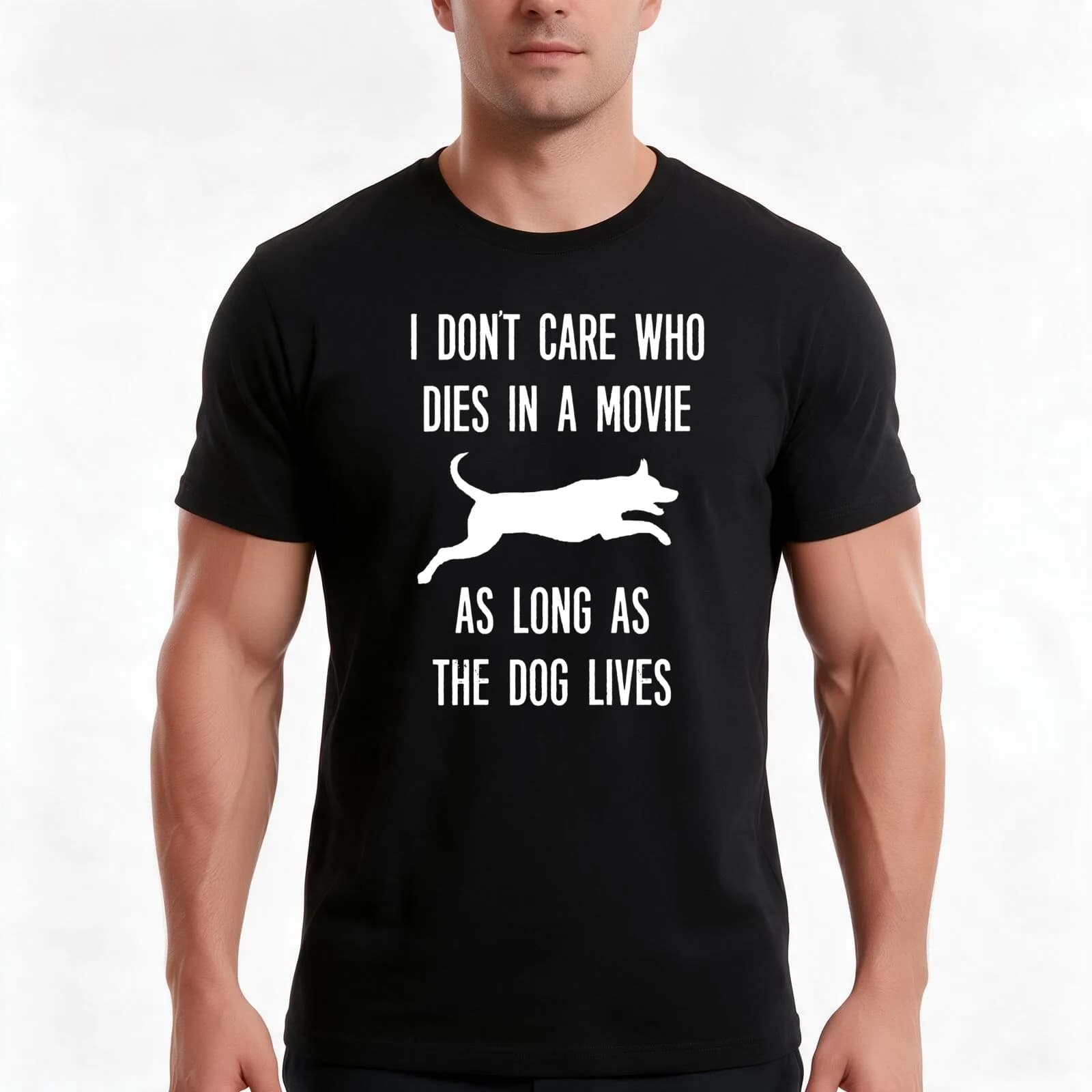 I Don't Care Who Dies As Long As The Dog Lives T-Shirt, Summer Casual Cotton Tee, Oversized Streetwear Tops, Unisex Men Women