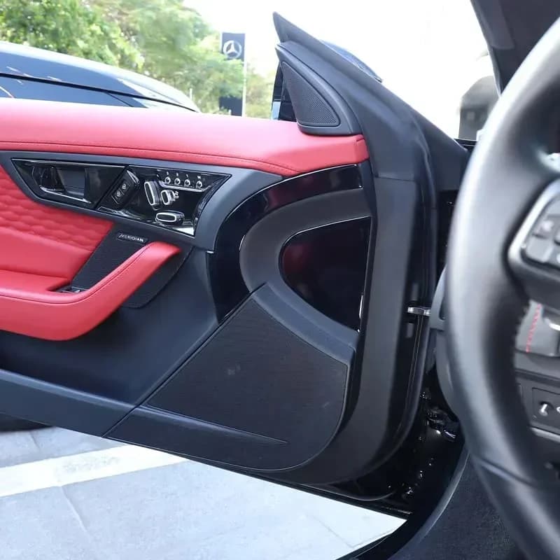 For 13+ Jaguar F-TYPE Door Anti-collision Cushions, Car Door Protective Pad Stickers, Epoxy/Gloss Black (Soft) 4PCS