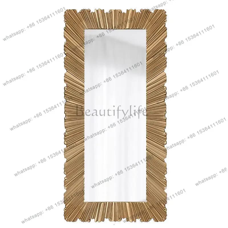 European full-body mirror against the wall, custom full-length mirror hanging horizontally in the cloakroom