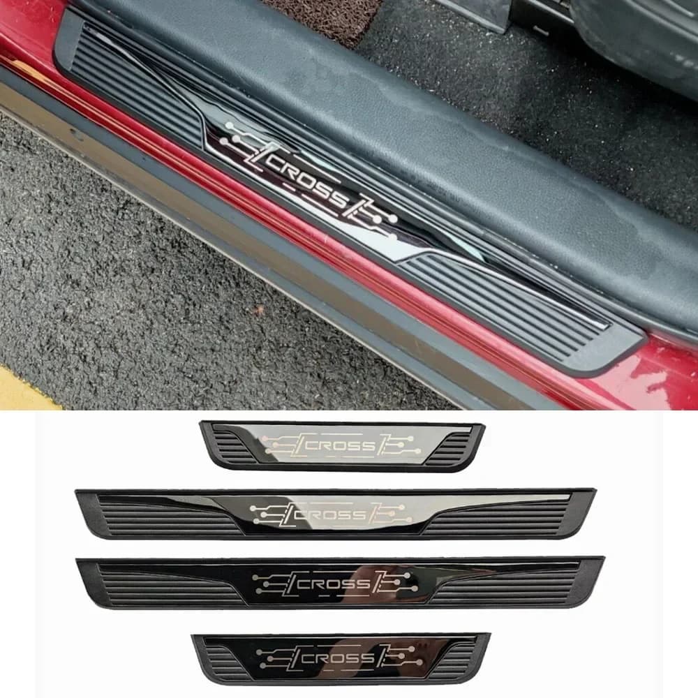 Car Protector Threshold For Subaru Solterra 2023 2024 Door Sill Scuff Plate Guards Pedal Cover Trim Accessories