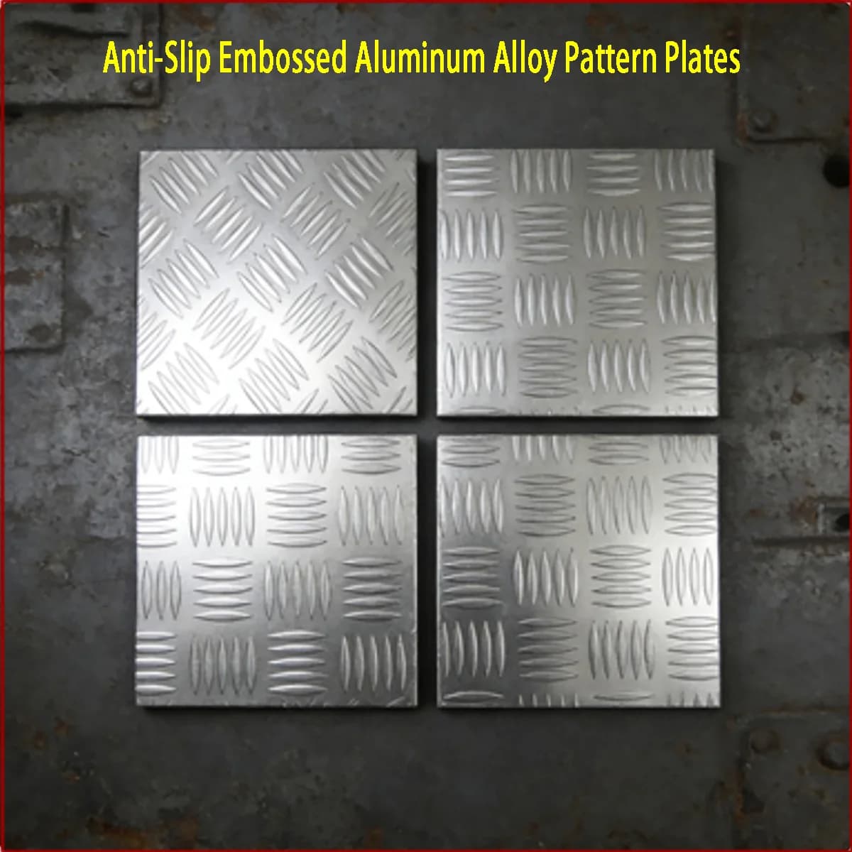 1pc Anti-Slip Embossed Aluminum Alloy Pattern Plates - Thickness 1.5-6mm, Size 100x100mm