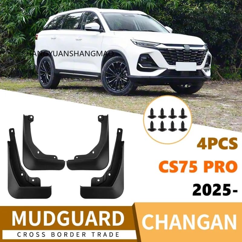 Mudguard Splash Guards Car Mud Flaps Auto Exterior Parts for Changan CS75 PRO 2025 Black ABS 4PCS Set Car Accessories for Fender