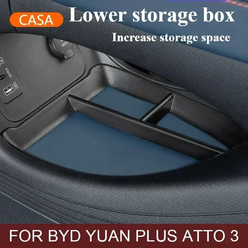 For BYD Yuan Plus Atto 3 2022 2023 Car Central Control Lower Storage Box Car Spare Parts Parts Car Interior Refit  Accessories