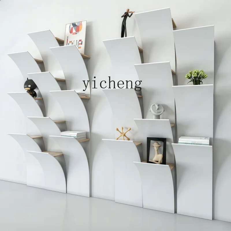 YFY  paint bookshelf creative art modern wall-mounted shelf multi-functional decorative cabinet
