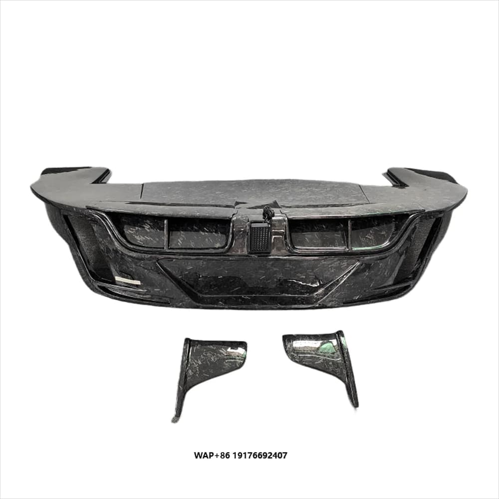 for  Taycan Body Kit Modification with Forged Pattern M Style Rear Spoiler Body Kit with Lights