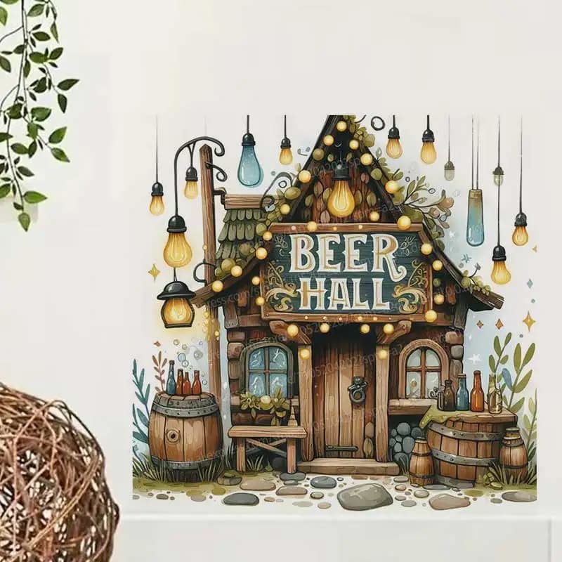 Beer hall wall decoration stickers removable PVC wall decals art wall decoration