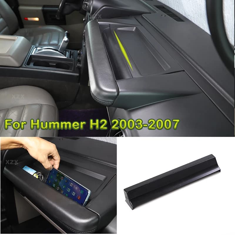 Accessories Fit For Hummer H2 2003-2007 Car Interior Co-pilot Dashboard Handle Storage Box Mobile Phone Tray Molding