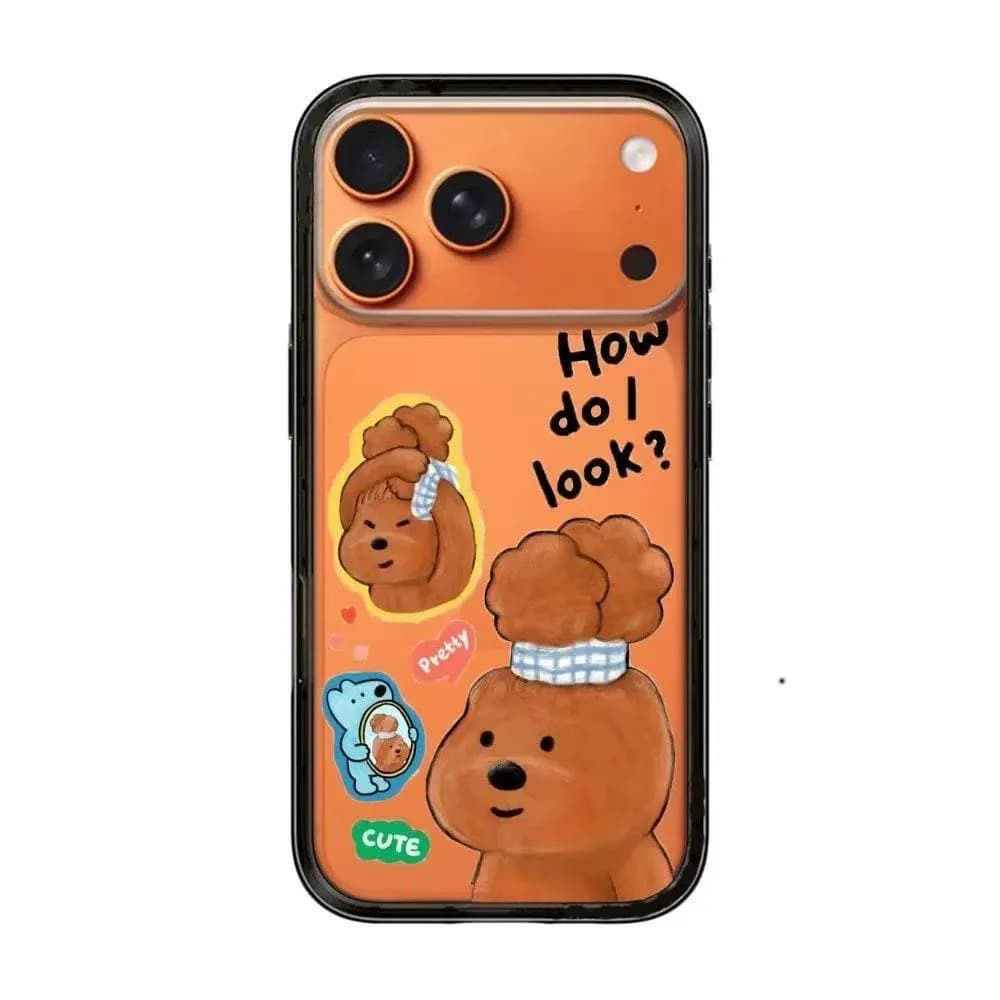 Brown Blue Puppy Companion New Type Acrylic Black Border Phone Cover for IPhone 13 14 15 16 17 Pro Max Case for IPhone 17