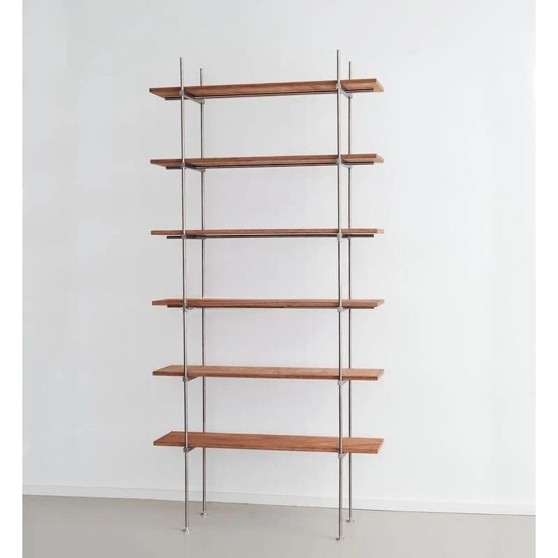 Bookshelf Shelf Multi-layer optical axis stainless steel storage rack Living room multi-layer partition floor display rack